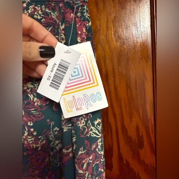 LuLaRoe A-Line Skirt in Floral Teal and Burgundy - XS - Picture 3 of 7